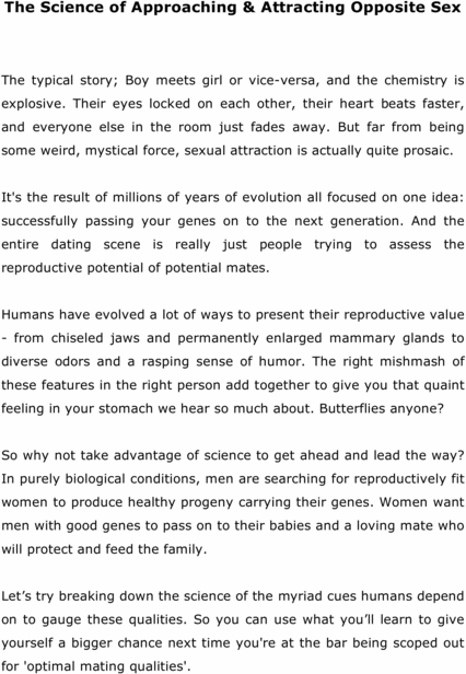 Product picture How to Approach the Opposite Sex